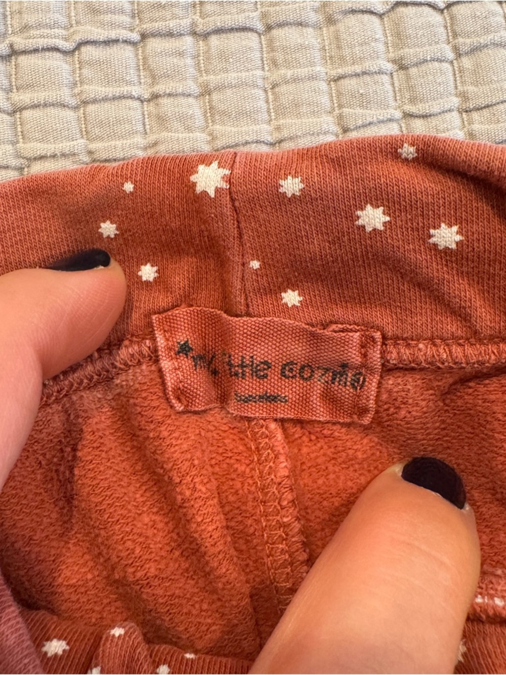 My Little Cozmo Orange Baby Joggers with White Star Print - 9-12 months - Picture 4 of 6